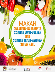 Makan Sekurang-Kurangnya 2 Sajian Buah-Buahan dan 3 Sajian Sayur-Sayuran Setiap Hari